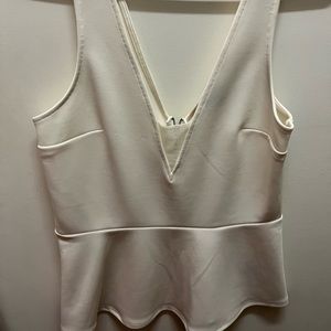 White peplum top